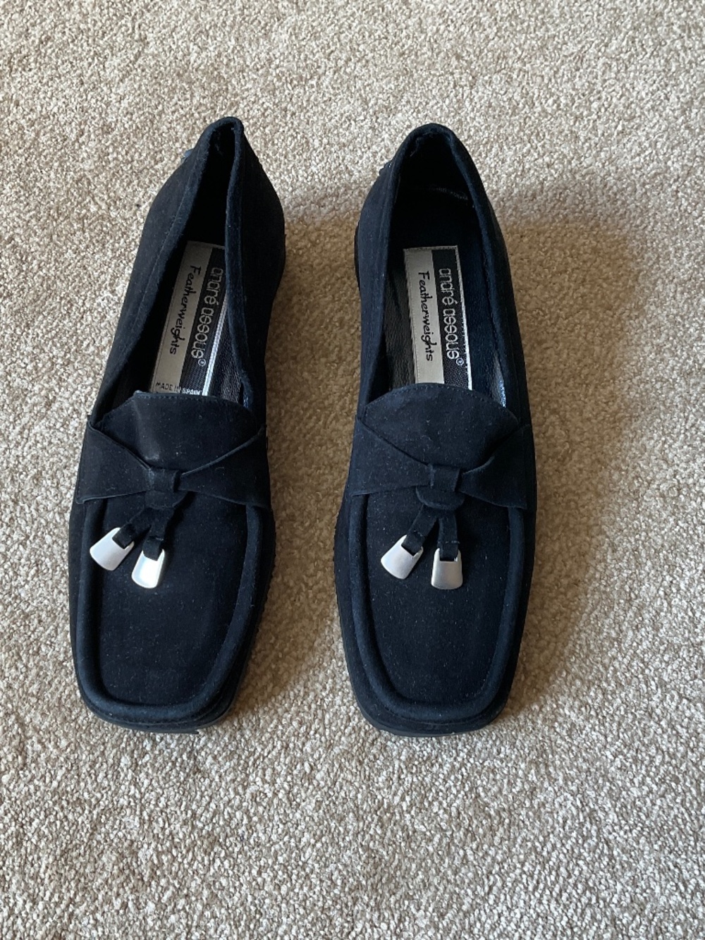 Andre Assous Featherweight black suede loafers